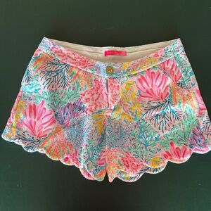 Lilly Pulitzer White Shorts with Pink Accents